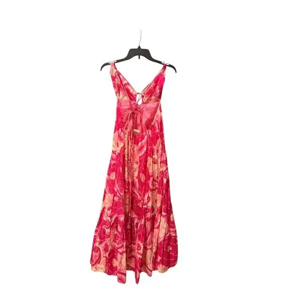 Farm Rio Tropical Groove Cotton Maxi Dress - Pink/Orange - Picture 3 of 5